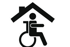 Prestación económica por cuidado de menores afectados de cáncer u otra enfermedad grave Dibujo de un tejado con una silla de ruedas debajo