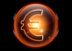Símbolo del euro en color naranja