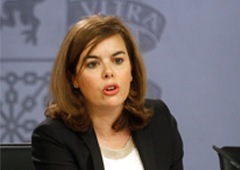 La vicepresidenta del Gobierno, Soraya Sáenz de Santamaría La vicepresidenta del Gobierno, Soraya Sáenz de Santamaría