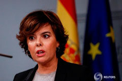 El Gobierno español confía en un candidato alternativo en Cataluña Soraya Sáenz de Santamaría en Moncloa el 16 de octubre de 2017