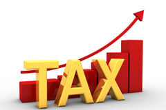 Take the Tax Train: Desde Luxemburgo hasta Argentina Grafico de barras con flecha ascendente y la palabra TAX