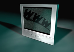 Una television con tres w en la pantalla