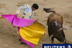 Un tribunal de Colombia rechaza prohibir las corridas de toros En la imagen, el torero Luis Bolívar frente al toro en Cali el 29 de diciembre de 2009.