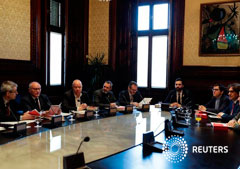 El presidente del Parlament, Roger Torrent, en una reunión en Barcelona. El presidente del Parlament, Roger Torrent, en una reunión en Barcelona.