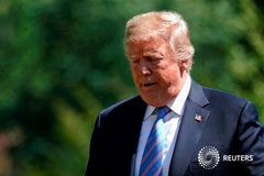 Trump invita Putin a Washington pese a la oleada de críticas El presidente de Estados Unidos, Donald Trump, a su llegada a la Casa Blanca en Washington, jul 18, 2018