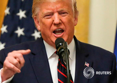 El presidente de Estados Unidos, Donald Trump, durante una conferencia de prensa en la Casa Blanca, Washington. 2 de octubre de 2019.