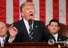 Trump durnate su discurso ante el Congreso en Washington, el 28 de febrero de 2017
