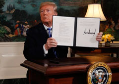 El presidente de Estados Unidos, Donald Trump, anuncia su decisión de retirarse del acuerdo nuclear con Irán, en la Casa Blanca en Washington. 8 de mayo de 2018