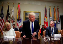 Trump en un acto en Washington, el 1 de febrero de 2017