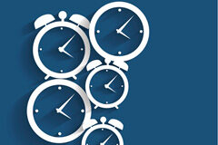 Sentencia de la Audiencia Nacional, de 5 de mayo de 2014, en materia de consideración del tiempo de bocadillo, como tiempo de trabajo Varios relojes dibujados