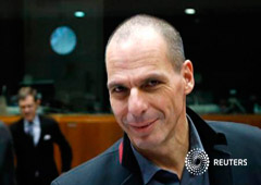 Varoufakis en la cumbre de Bruselas el 17 de febrero de 2015