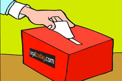 En mayo también ha habido elecciones en Legal Today Alguién votando en una urna, la cual lleva el logo de legaltoday.com