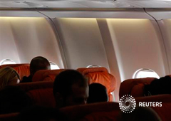 El asiento vacío que se cree que fue reservado por Snowden, en el avión entre Moscú y Cuba en el aeropuerto de Sheremetyevo, el 24 de junio de 2013