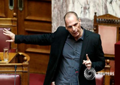 Ministro de Finanzas, Yanis Varoufakis, respondiendo a una pregunta durante una sesión parlamentaria el 11 de junio de 2015