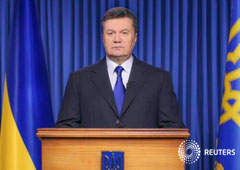 Yanukovich realiza un comunicado en Kiev, el 19 de febrero de 2014
