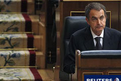 Zapatero reconoce que Grecia podría afectar al crecimiento Zapatero escucha una pregunta durante una sesión parlamentaria en Madrid el 14 de septiembre de 2011