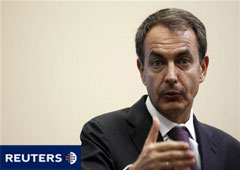 Zapatero ofrece una rueda de prensa durante la cumbre de los Objetivos de Desarrollo del Milenio en la sede de la ONU en Nueva York el 20 de septiembre de 2010.