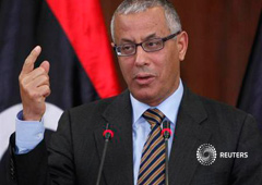 Zeidan durante una conferencia de prensa en Trípoli, el 3 de enero de 2013 Zeidan durante una conferencia de prensa en Trípoli, el 3 de enero de 2013