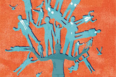 El abogado ideal Siluetas de personas formando un árbol