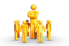 Cómo implantar una cultura de servicio orientada al cliente Varios muñecos rodeando a uno central