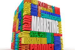 ¿Existe un marketing dirigido al abogado? Varias palabras de colores formando un cubo