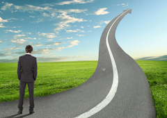 Concepto de camino hacia el éxito Concepto de camino hacia el éxito