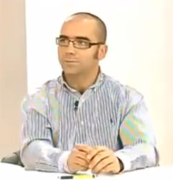 Javier Pagán hablando en televisión.