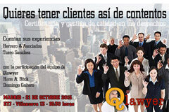 Lawyerpress organiza una jornada para revelar los secretos de cómo tener clientes satisfechos Cartel de la jornada