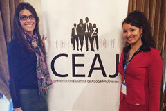 La Confederación Española de la Abogacía Joven se adhiere a la European Young Bar Association De izda a dcha, Cristina Llop, presidenta de Ceaj, y Elisabeth Bastista, presidenta de EYBA