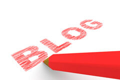 ¿Cómo crear contenidos de calidad para un blog jurídico? Palabra Blog y lápiz rojo