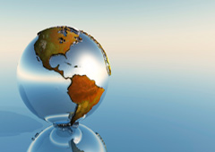 Un globo que representa los continentes del Norte y América del Sur