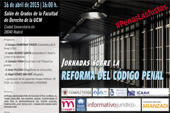 Programa de las Jornadas sobre la Reforma del Código Penal que organiza APROED Cartel del programa