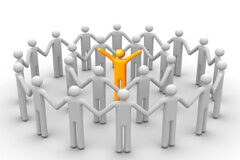 Uso no autorizado de la marca «Community Managers» Muñequitos grises cogidos de la mano formando círculos