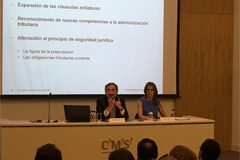 CMS Albiñana & Suárez de Lezo analiza el riesgo fiscal y su incidencia en los planes de prevención y ‘compliance’ Antonio Montero y Cristina Coto en un momento de la ponencia