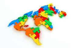 Jones Day lidera los ránkings de fusiones y adquisiciones a nivel global en el primer trimestre del año El mapa del mundo hecho con piezas de puzzle de colores.