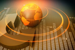 Nuevas exigencias que incorporará la normativa MiFID II Un gráfico, una bola del mundo y una flecha