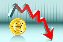 La paradójica calificación culpable del concurso con insolvencia fortuita Gráfico descendente con símbolo del euro