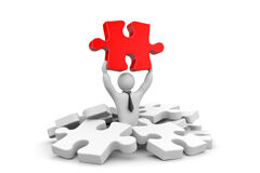 La oratoria: ¿tan esencial en la formación? Un muñequito con una pieza de puzzle roja