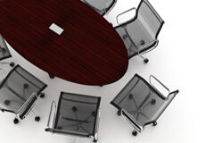 El cese genérico de los administradores se puede inscribir aunque el nombramiento de alguno de ellos no haya tenido acceso al Registro Mercantil. (RDGRN de 5 de mayo de 2005) Una mesa redonda rodeada de sillas