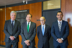 Montero Aramburu ficha como consejero a Marcos Peña Molina, letrado-jefe de la Administración Local De izda. a dcha.: Armando Fernández-Aramburu, socio director de Montero Aramburu, Ignacio Albendea, socio del Departamento de Derecho Público, Enrique Montero, socio director de Montero Aramburu, y Marcos Peña.