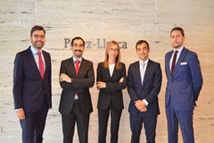 Pérez-Llorca nombra cinco nuevos socios Fernando Bedoya, Beatriz García, Javier Gómez, Pedro Marques da Gama y José Suarez reforzarán las áreas de Corporate, Derecho Público, Litigación y Arbitraje y Fiscal