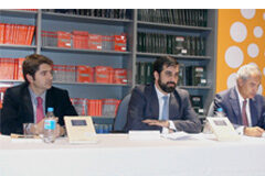 El abogado Jorge Sarazá publica con Thomson Reuters Aranzadi un manual práctico sobre la transgresión de la buena fe contractual de izquierda a derecha: Iñigo Moscoso, Jorge Sarazá y Esteban Ceca