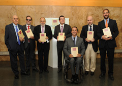 De izquierda a derecha: Luis Enrique de la Villa, Rafael de Lorenzo, Ángel Juanes, Ángel Sánchez, Luis Cayo, Ignacio Tremiño y Daniel Tejada De izquierda a derecha: Luis Enrique de la Villa, Rafael de Lorenzo, Ángel Juanes, Ángel Sánchez, Luis Cayo, Ignacio Tremiño y Daniel Tejada