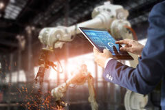 La robotización de los procesos productivos, un crecimiento emergente Un operario manejando un robot