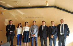 Cremades & Calvo Sotelo inaugura su nuevo despacho en Pamplona De izquierda a derecha, Jesús María Bayo, Paula del Burgo, María Marqués, Ignacio Marqués, Javier Cremades, Arturo del Burgo y Miguel Salcedo