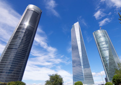 Vista panorámica de las torres de cristal de Madrid