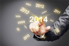Las diez prioridades del abogado para 2014: sobrevivir y sentar las bases para crecer Un dedo indicando el año 2014