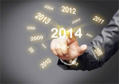 Un dedo indicando el año 2014 Un dedo indicando el año 2014