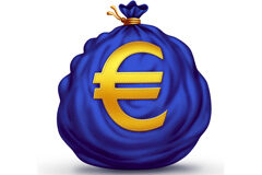 Brexit e IVA Bolsa con símbolo de euro