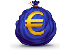 Bolsa con símbolo de euro